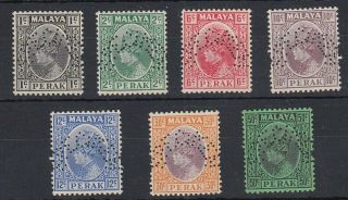 Malayan States,  Perak,  1935 Values Perf Specimen,  Mnh