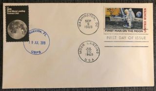 Moon Landing 50th Anniv Fdc - Combo With C76 Fdoi And Titusville Fl Uo