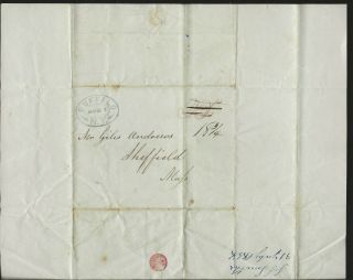 1838 Stampless Postal Cover & Letter Commercial Buffalo Ny