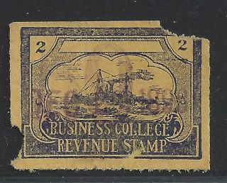 Business College Revenue Stamp Overprinted 50 Drummond Bcr31