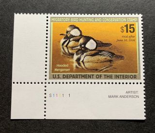 Wtdstamps - Rw72 2005 Plate - Us Federal Duck Stamp - Og Nh