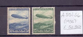Germany 1936.  Air Mail Stamp.  Yt A55/56.  €52.  50