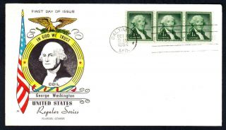 George Washington Coil Stamps 1054 Fluegel First Day Cover Fdc (1749)