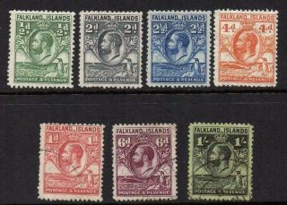 Falkland Islands 1929 - 37 Group Of 7 M.  Mint/v.  F.  U.  Collectable Quality