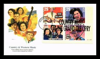 Dr Jim Stamps Us Country Western Music First Day Cover Block Of Four