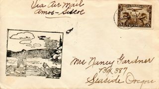 Canada 1930 First Flight Cover Amos To Siscoe B/s With 5c Sg274