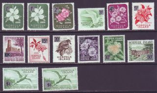 Norfolk Island 1966 Sc 71 - 82,  71a,  82a Mh Set