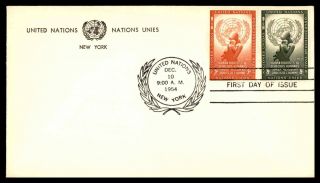 Mayfairstamps United Nations 1954 Set Of 2 Human Rights First Day Cover Wwb67453