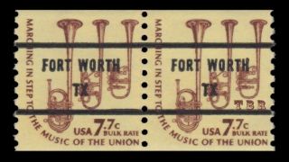 1614a Saxhorns 7.  7c Fort Worth Tx Bureau Precancel Americana Pair Mnh - Buy Now