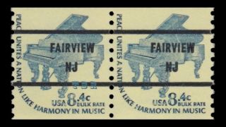 1615cd Piano 8.  4c Fairview Nj Bureau Precancel 81 Americana Pair Mnh - Buy Now