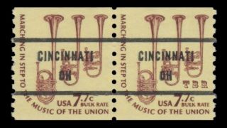 1614a Saxhorns 7.  7c Cincinnati Oh Bureau Precancel Americana Pair Mnh - Buy Now