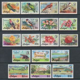 Barbuda - 1977,  1/2c - $10 Complete Set - Birds & Flowers - F/u - Sg 305/22