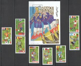 H432 1998 Somalia Sport Art Football World Cup France Michel 37 Euro Bl,  Set Mnh
