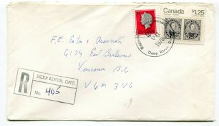 Canada Ont Ontario - Deep River 1978 Cds - Registered Cover To Bc -