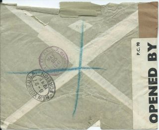 Argentina 1941 Censored Reg ' d Airmail Cover from Buenos Aires to London via CZ 2