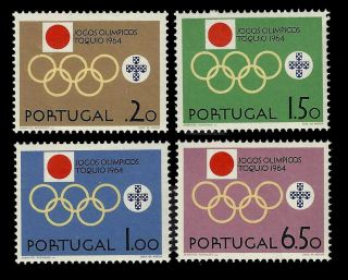 Portugal 1964 Set Of 4 Single Stamps Scott 936 - 9 Mnh Summer Olympic Games