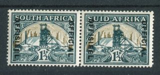 South Africa 1935 - 49 Official 1.  5d Green & Dull Gold Sg.  O22b Mlh
