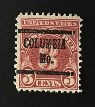 Columbia,  Missouri Precancel - 3 Cents Postage Due (u.  S.  J82) Mo