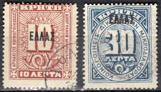 Greece Crete Official 1908 " Small Hellas " Set Signed Upon Request
