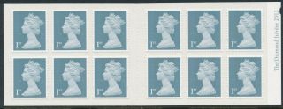 Gb 2012 12 X 1st Diamond Jubilee Booklet Scarce Short Bands At Bottom