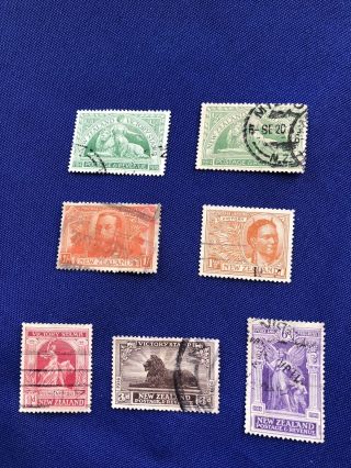 Zealand Stamp Set Of 7,  Sg 453/8plus453a.  1920.  Catval:$86 Us,  Price:$15 (4072)