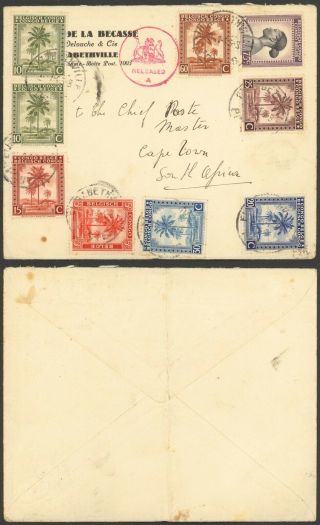 Belgian Congo Wwii 1943 - Cover To South Africa - Censor D215