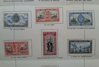1946 Zealand set of 11 Peace stamps in Official Folder 3