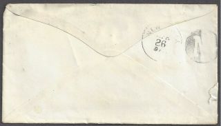 SAYBROOK,  CT c.  1870 ' s Cover with cancel & 3 one cent Franklin stamps to NY 2