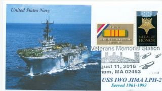 Uss Iwo Jima Lph - 2 Vietnam War Ships Helicopter Carrier Colorphoto Pictorial Pm
