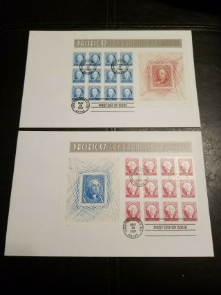 Us Stamps 3139 & 3140.  50c &.  60c 1997 Pacific 97 Sheets First Day Covers