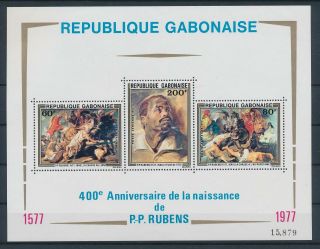 Lk53360 Gabon 1977 Peter Paul Rubens Paintings Good Sheet Mnh