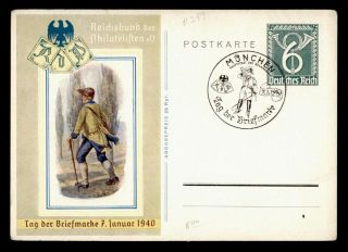 Dr Who 1940 Germany Munich Philatelic Postal Card Stationery C133596
