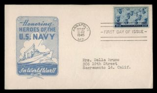 Dr Who 1945 Fdc Navy Military Ioor Wwii Patriotic Cachet E51733