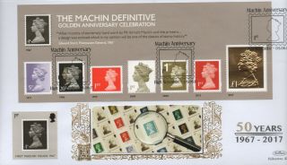 Gb 2017 Benhams Gold Fdc Machin Definitive Minisheet High Wycombe Pmk Stamps