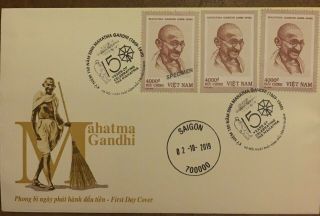 Fdc Vietnam Perf,  Imperf & Spe Stamps 2019 :150th Birth Ann.  Of Gandhi - Fdc Sent
