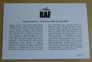HISTORY OF RAF WORLD WAR 1 AIRCRAFT COVER,  GIBRALTAR 2008 AIRCO 2H9 COIN 3