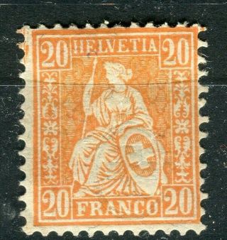 Switzerland; 1881 Classic Sitting Helvetia Issue Fine Hinged Shade Of 20c.