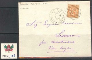 Phk_106.  Kingdom.  1888 Letter To Firenze (italy) With Sas 39.