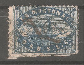 Turkey 1870 Privat Ship Stamp - T.  B.  Morton & Co.  D & B.  S.  L.  S.  Danube Hcv