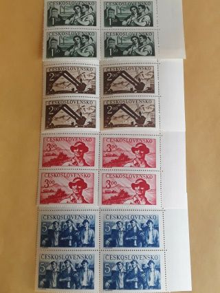Stamps Czechoslovakia 1950,  4x Blocks Mnh