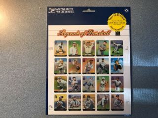 Us Postage Stamps.  Legends Of Baseball.  Full Sheet.  Scott 3408.  Mnh