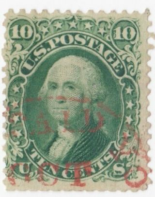 Us Stamp Scott 68 - 1861 10c George Washington National Bank Note