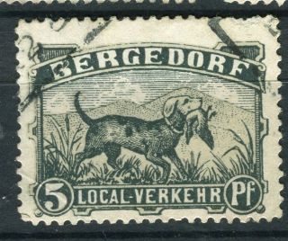 Germany; 1870s - 80s Classic Bergedorf Local Privat Post Issue Value 5pf.