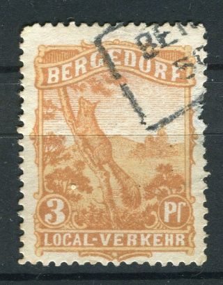 Germany; 1870s - 80s Classic Bergedorf Local Privat Post Issue Value 3pf.