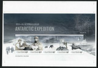 Aat 2013 Centenary Australasian Antarctic Expedition Imperf Souvenir Sheet