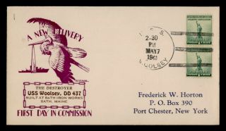 Dr Who 1941 Uss Woolsey Naval Ship Commissioned Wwii Patriotic Cachet E50498