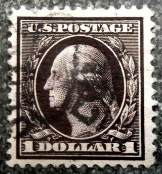 Buffalo Stamps: Scott 342,  $1 Washington,  Vf With Reg Cancel,  Cv = $100