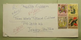 Dr Who 1977 Guyana Bourdai Registered Special Delivery To Jersey E41504