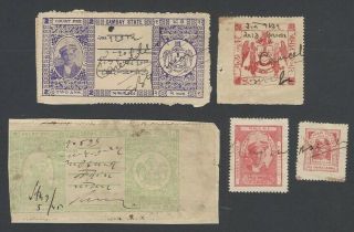 India Cambay State Selection Of Court Fee & Revenue Stamps (6)