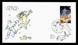 Dr Who 1992 Fdc Us/russia Joint Space Hand Painted Wilson Cachet E51649